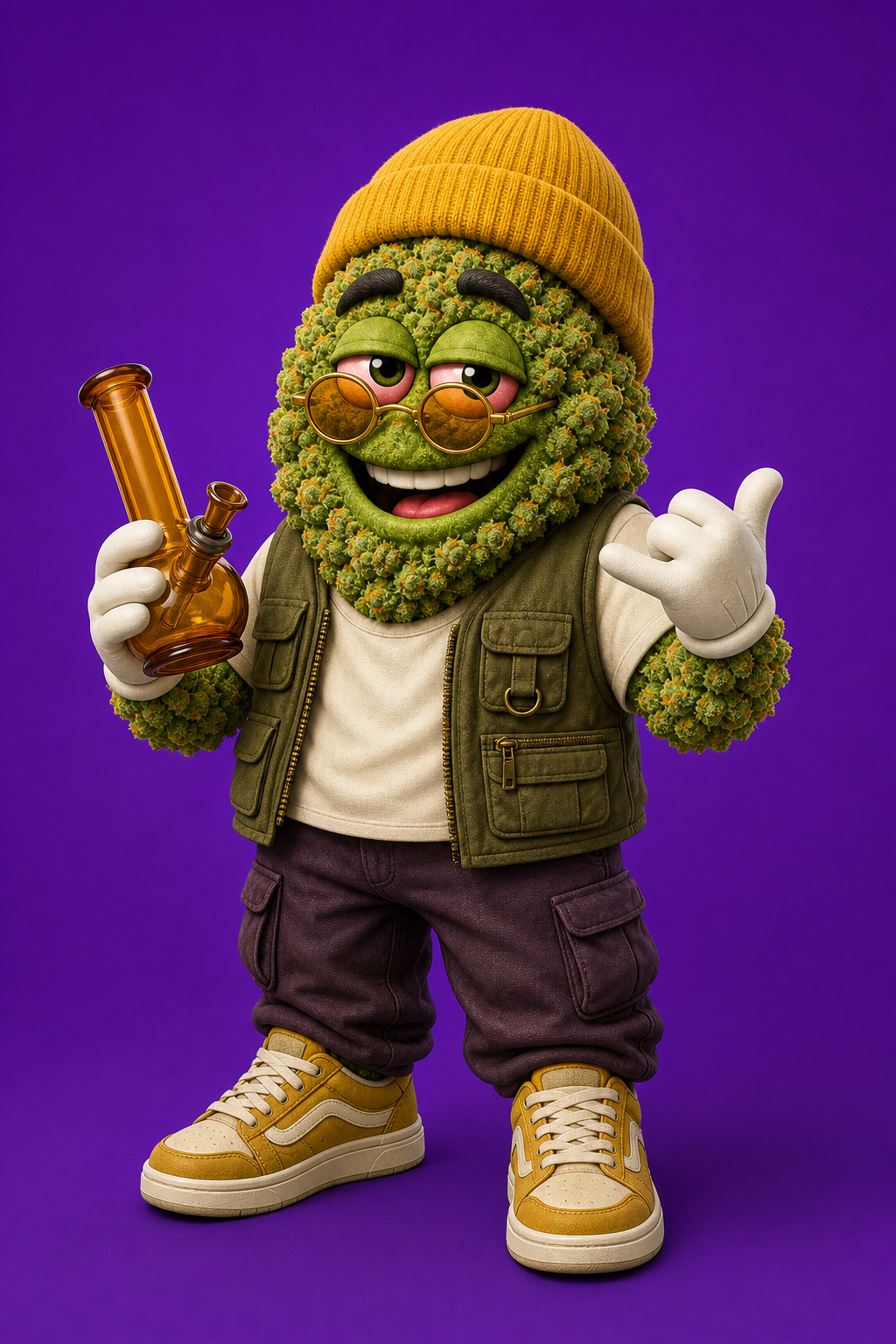 Mellow, the Smoke Guyz glass collector mascot